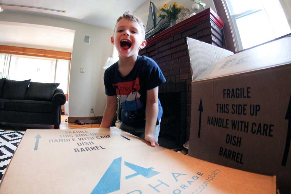 child packing for an international move